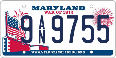 MD license plate 9AN9755
