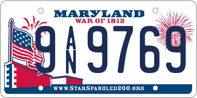 MD license plate 9AN9769