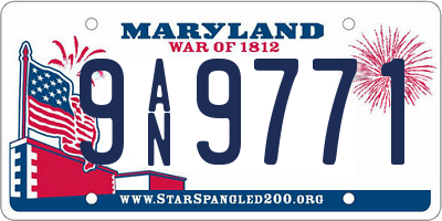 MD license plate 9AN9771