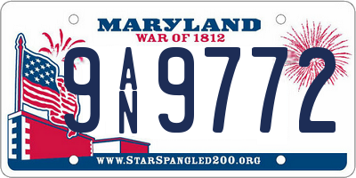 MD license plate 9AN9772