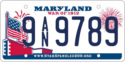 MD license plate 9AN9789