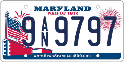 MD license plate 9AN9797