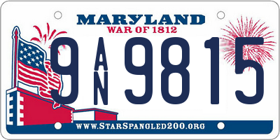 MD license plate 9AN9815