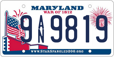 MD license plate 9AN9819