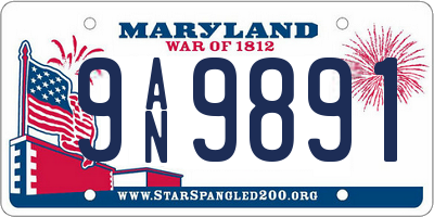 MD license plate 9AN9891