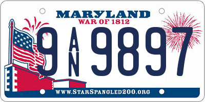 MD license plate 9AN9897