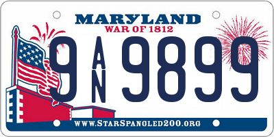 MD license plate 9AN9899