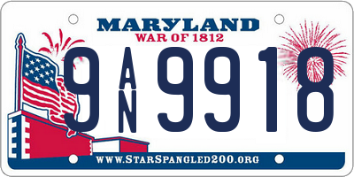 MD license plate 9AN9918