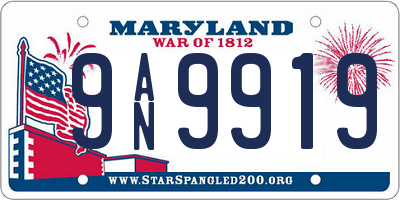 MD license plate 9AN9919