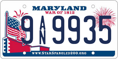 MD license plate 9AN9935