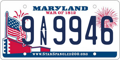 MD license plate 9AN9946