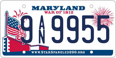 MD license plate 9AN9955