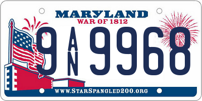 MD license plate 9AN9968