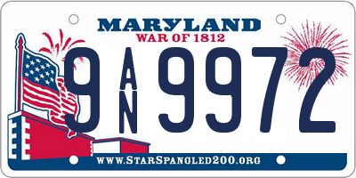 MD license plate 9AN9972