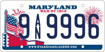 MD license plate 9AN9996