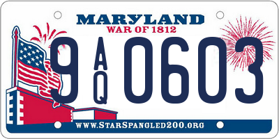 MD license plate 9AQ0603