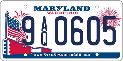 MD license plate 9AQ0605