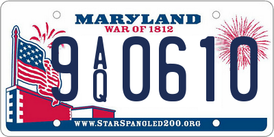 MD license plate 9AQ0610