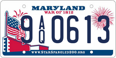 MD license plate 9AQ0613