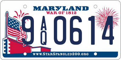 MD license plate 9AQ0614