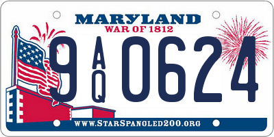 MD license plate 9AQ0624