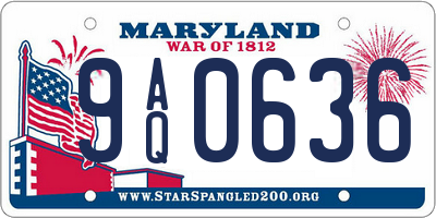 MD license plate 9AQ0636