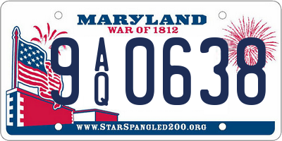 MD license plate 9AQ0638