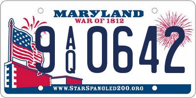 MD license plate 9AQ0642