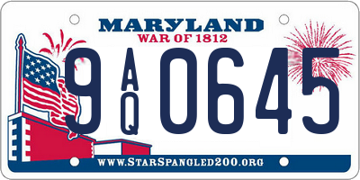 MD license plate 9AQ0645