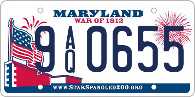 MD license plate 9AQ0655