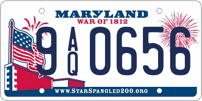 MD license plate 9AQ0656