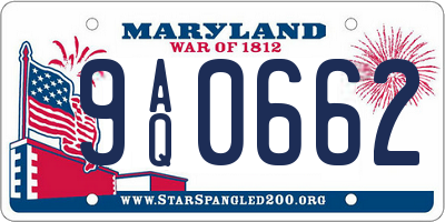 MD license plate 9AQ0662