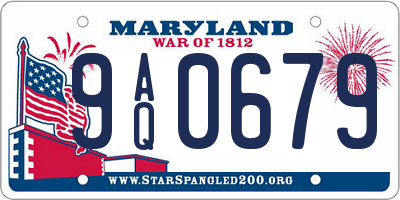 MD license plate 9AQ0679