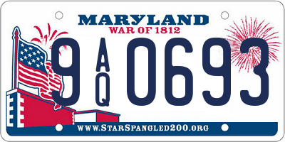 MD license plate 9AQ0693