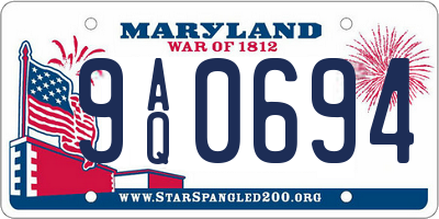 MD license plate 9AQ0694