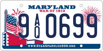 MD license plate 9AQ0699