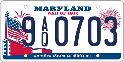 MD license plate 9AQ0703