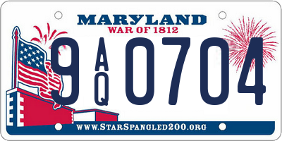 MD license plate 9AQ0704