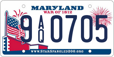 MD license plate 9AQ0705