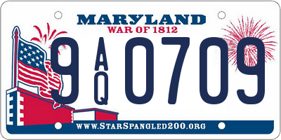 MD license plate 9AQ0709