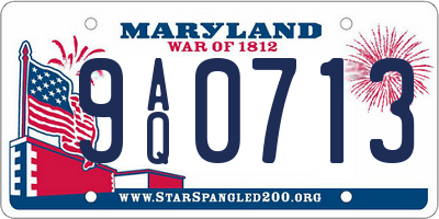 MD license plate 9AQ0713