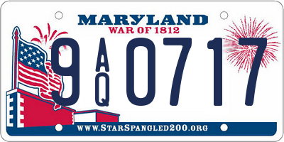 MD license plate 9AQ0717
