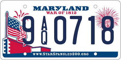 MD license plate 9AQ0718