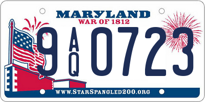 MD license plate 9AQ0723