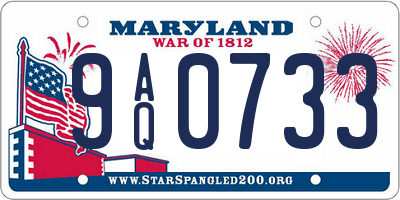 MD license plate 9AQ0733