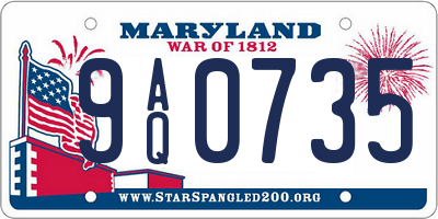 MD license plate 9AQ0735
