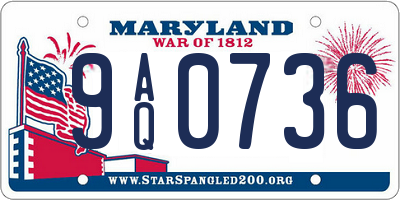 MD license plate 9AQ0736