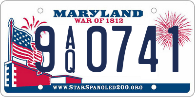 MD license plate 9AQ0741