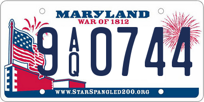 MD license plate 9AQ0744