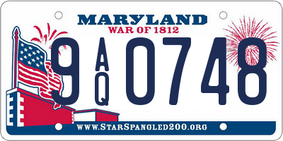 MD license plate 9AQ0748